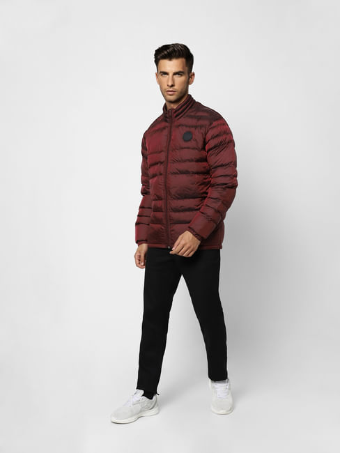 DARK RED PUFFER JACKET